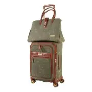 Samantha Brown Vintage 2-Piece Tweed Luggage Set - Olive Green NWT