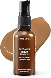 JUNGLÜCK Tinted Serum Face - Vegan | Nourishing Foundation with Hyaluronic | Face Serum for a Natural No Makeup Look with Light Coverage for an Even Complexion - Medium