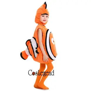 現貨新款萬圣節圣誕節海底總動員尼莫小丑魚衣服兒童海洋動物演出服裝