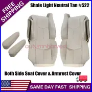 For 2003 2004 2005 2006 GMC Yukon Driver &Passenger Leather Seat Cover Light Tan