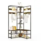 Large Industrial Corner Coat Stand Free Standing Shoes Bench Hall Tree Entryway