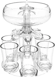 Shot Glass Dispenser,6 Shots Liquor Cocktail Dispenser - Cocktail Dispenser, 6 Shots Drink Dispenser, Shot Glass Holder Beverage Dispenser