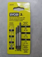 A96302 3pc Ryobi Spiral Screw Extractor Set