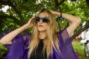 Ioanna Gika of IO Echo pose backstage at Lollapalooza 2013 at Gran- Old Photo 1