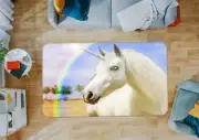 3D Rainbow Unicorn G044 Animal Non Slip Rug Mat Elegant Photo Carpet Honey