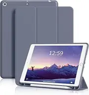 ZKTUYU 10.2 inch Case for iPad 9th/8th/7th Generation with Pencil Holder, Auto Sleep/Wake, Slim Soft Trifold Cover, iPad 10.2" Case, Purple