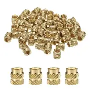 50pcs M6 Threaded Inserts Brass Heat Set Insert M6x9mm, OD 8mm Knurled Nuts