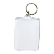 50 x KEVRON ID60 Clear Acrylic Key Tag With Key Ring -77mm x 53mm -FREE POST