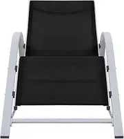 Camping Sunloungers Reclining Patio ChairsBlack Aluminium Sunlounger