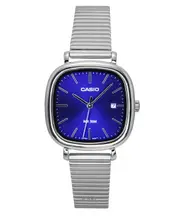 Casio Quartz LTP-B166D-2AV Ladies Watch Analog Stainless Steel Blue Dial Date Display 50M
