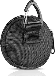 [NISCAYA] Coin Purchase Keychain Professional Pouch Accessories for Men Small Round Coin Holder Pouch as Wallet Change Purse EDC Pouches, Black, Coin Pouch