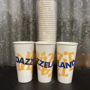 DAZZLE-LAND SET OF 25 X RARE VINTAGE SOFT DRINK CUPS - Adelaide 1990’s Nostalgia