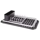 D.LINE Aluminium Compact Dish Drainer Rack with Draining Board 44 x 23.5 x 12 cm