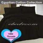 1000 thread count Egypt Cotton King Single Size Fitted Sheets Sheet Sets Black