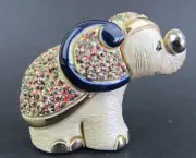 Rinconada De Rosa White Confetti Elephant Figurine Boxed Approx 6cm H