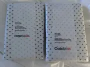 Lot Of 2 Crate And Barrel Baby Kids B/W Modern Star Crib Sheet And Changer Cover