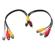 3 RCA Male to Dual 3RCA Female Plug Splitter Audio Video AV TV DVD Adapter Cable