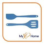 8" Blue Silicone Spatula & Slotted Turner Set by MyXOHome