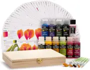 One Stroke a to Z of Floral Painting Kit, Including 10 Multi-Surface Paints, 5 B