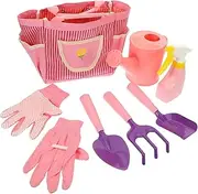 1 Set Gardening Tools with Rake Shovel Gloves and Watering Can Gardening Kit for Outdoor Play and Nature Exploration