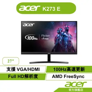 Acer 宏碁 K273 E 27型 IPS 電腦螢幕