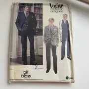 Vogue 2585 American Designer Bill Blass Men’s Suits Size 42 Sewing Pattern Uncut