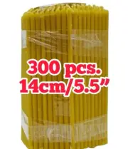 300 Natural candles made of pure beeswax (5.5 "), bulk with natural honey