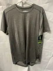 DSG Gray Stripe Performance T Shirt Medium M Polyester Spandex