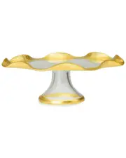 Alice Pazkus 8.75in Footed Cake Plate With Gold