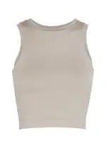 PRISM2 Luminous Ribbed Stretch-jersey Tank, Tops, Taupe, One Size One Size