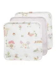 [LIVING TEXTILES] Organic Wash Cloths 3 Pack in Whimsical Wonderland
