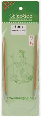 ChiaoGoo Bamboo Circular Knitting Needles 24"-Size 6/4mm