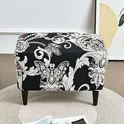 Floral Printed Stretch Ottoman Cover Spandex Elastic Stretch Rectangle Folding Storage Covers Removable Footstool Protect Footrest Covers
