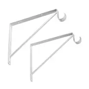 2 Pcs Shelf and Rod Brackets, Wall Mounted Shelf Supports White,SRB300