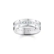 Thomas Sabo Band Ring White Stones Silver