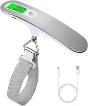 Simofuze Luggage Scale Rechargeable, High Precision Digital Travel Scale, Digital Hanging Scale with 110lb 50KG Capacity, Portable Luggage Weight Scale, Type-C Cable Included