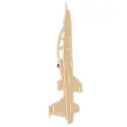 14K Gold USAF Military Jet Pendant