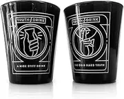 Truth or Drink Card Game Shot Glasses, Black, 50 ml Capacity (Pack of 2)