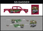 Hot Wheels(1/64),55 Gasser "Monster&Snake" Waterslide,Printed White First,Decals