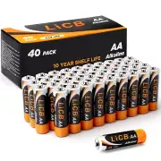 LiCB 1.5 Volts Alkaline AA Batteries 40 Pack