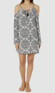 $125 Dotti Women's Black Positano Tiles Printed Cover-Up Dress Swimwear Size M
