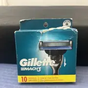 Gillette Mach3 10 Cartridges NEW IN PACKAGE 3 Sharp Blades Each