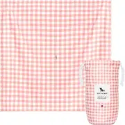 Dock & Bay Picnic Blanket - Quick Dry & Water Resistant - 100% Recycled Materials - Large (66x66) - Strawberries & Cream