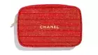 Chanel Makeup Bag 2022 Holiday Gift Set RED Tweed Pouch ONLY Limited Edition