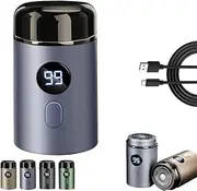 Timeatea Shaver, Voalsz Waterproof Intimate Body Hair Shaver, Mini Portable Electric Shaver with Digital Display, for Men(Gery)