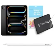 Apple iPad Pro 11" M4 128GB Wi-Fi (SpaceBlack) with Pencil and Paperlike Protector Bundle