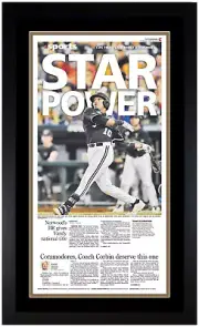 2014 Vanderbilt Commodores CWS Champs Matted & Framed Photo 17x28 B