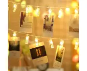 Photo Clip Fairy Lights Battery 20 Leds Led Fairy Lights Warm White Battery Operated Fairy Lights Clothes Pegs Wall Decoration