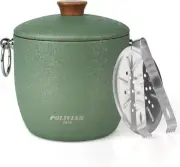POLIVIAR Ice Bucket, 2.5L Double Wall Ice Bucket with Lid, Stainless Steel Ice B