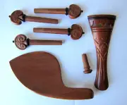 Hand-Carved Jujube Violin Fittings:Tailpiece/Chinrest/Pegs/Endpin